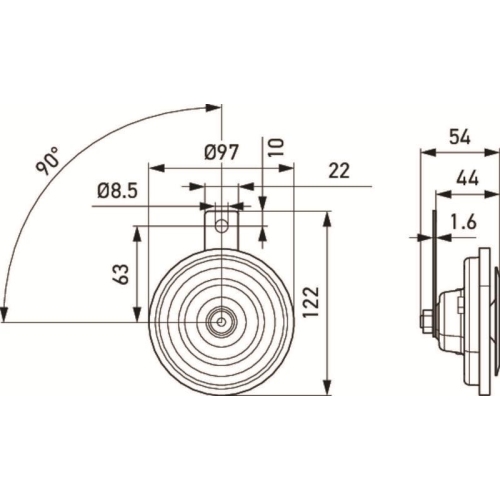 Hella 3AL 002 952-811 Horn für Bmw Daf Ford Mercedes Benz Mercedes Benz Opel VW