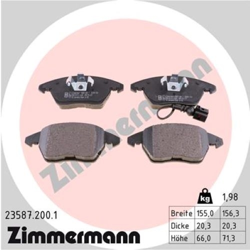 ZIMMERMANN Bremsscheiben + Beläge für VW Passat 3C2 3C5 vorne PR 1ZA, 1ZB, 1ZD