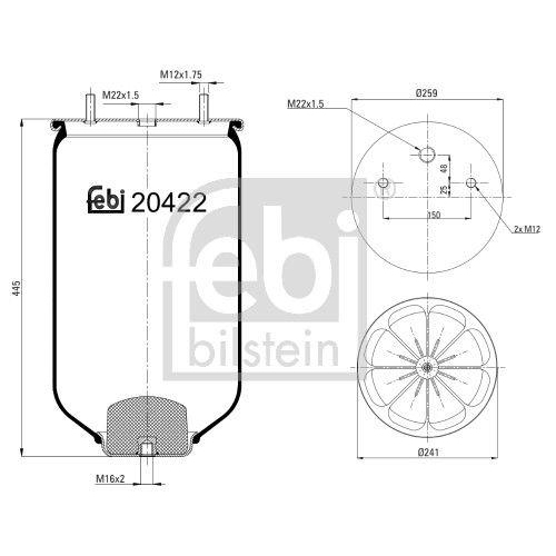 Febi Bilstein 20422 Federbalg Luftfederung für Saf