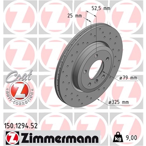 Zimmermann Sport Bremsscheiben 325mm + Beläge vorne für BMW 3Er E46
