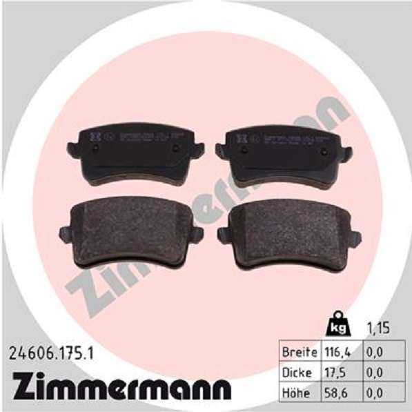 Zimmermann Sport Bremsen Bremsscheiben Beläge hinten für AUDI SQ5+PR:1KF, 2EJ