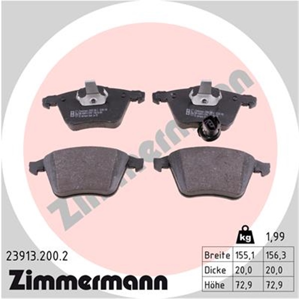 Zimmermann Bremsscheiben + Beläge vorne + hinten für SEAT Leon Cupra R