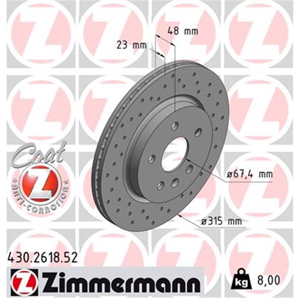 Zimmermann Sport Bremsscheiben für OPEL Insignia A 17 Zoll J61 vorne + hinten