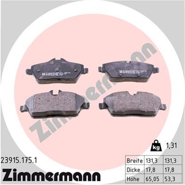 Zimmermann Bremsscheiben+Beläge vorne+hinten für BMW 1Er E81 E87 116I 116D