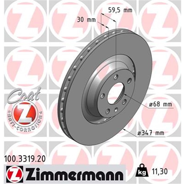 Zimmermann Bremsen Kit Bremsscheiben + Bremsbeläge Audi A6 C6 vorne Pr-1Zl/1Lh