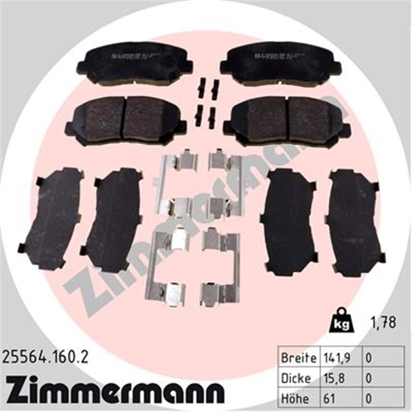 Zimmermann Bremsscheiben + Beläge vorne + hinten für MAZDA Cx-5 Ke Gh