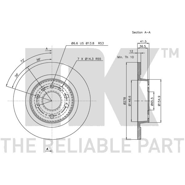 NK Bremsscheiben + Beläge hinten für OPEL Vectra C Signum + für SAAB 9-3