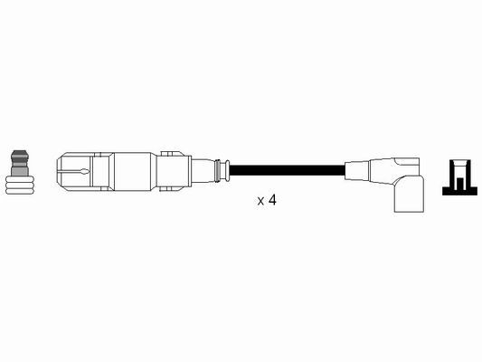 NGK 7303 Zündleitungssatz 4 Leitungen Kupfer für VW Audi SEAT Skoda Bentley