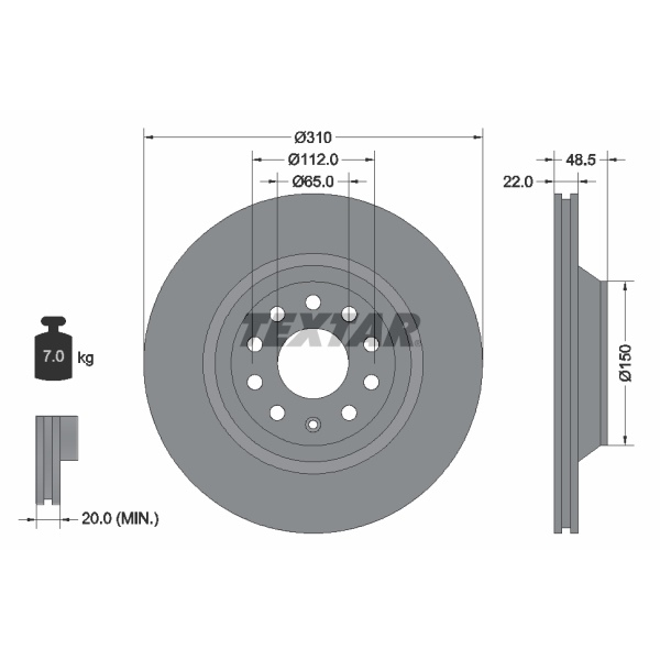 Textar Bremsscheiben Beläge für AUDI S3 8V VW GOLF 7 GTI / R PASSAT hinten
