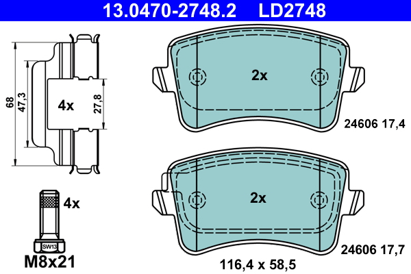 ATE Bremsscheiben 330mmCeramic Beläge hinten für AUDI A4 [B8]S4 A5 Q5 Quattro