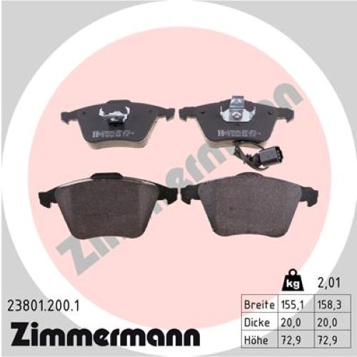 ZIMMERMANN BREMSEN BREMSSCHEIBEN BREMSBELÄGE VORNE für SEAT LEON 1P1 2.0 Cupra R