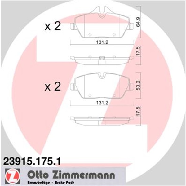 Original Zimmermann Sport Bremsen 2 Bremsscheiben 4 Bremsbeläge vorne