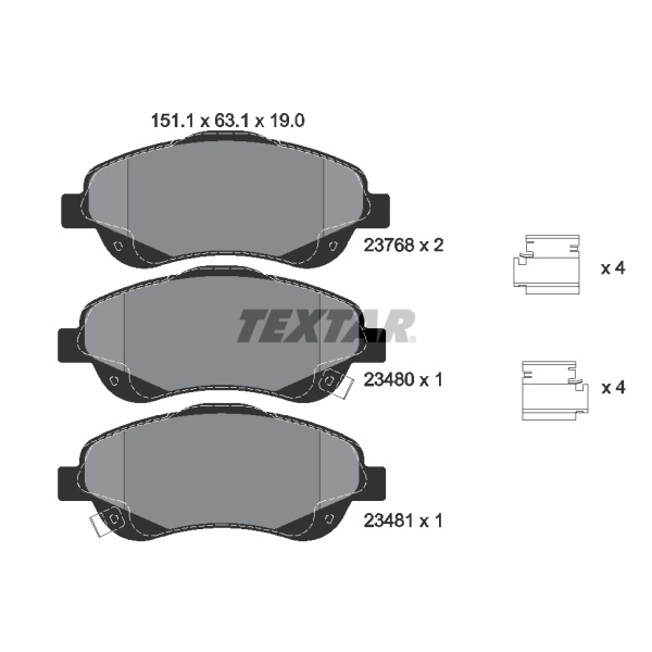 Textar Bremsscheiben + Beläge vorne für TOYOTA Corolla Verso R1
