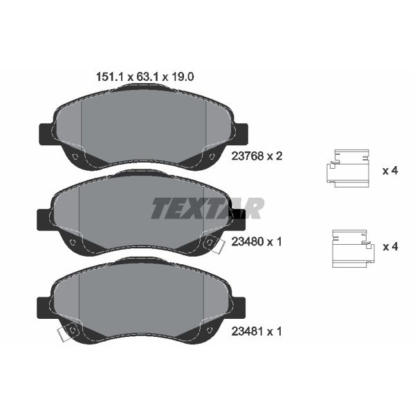 Textar Bremsscheiben Beläge vorne für TOYOTA Corolla Verso E12