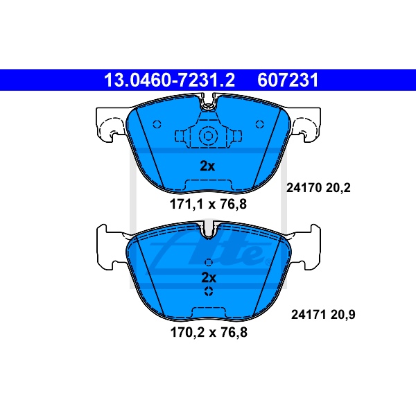 ORIGINAL ATE BREMSEN SET 2 BREMSSCHEIBEN + 4 BREMSBELÄGE VORNE BMW X5 E70 