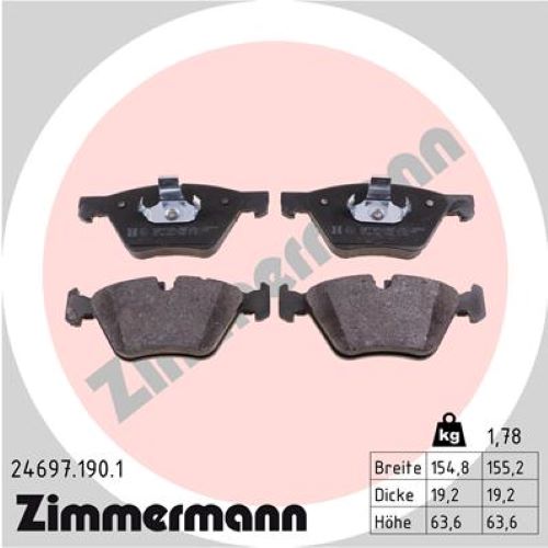 Zimmermann Sport Bremsscheiben+Beläge vorne+hinten für BMW 5Er F10 F18 F11