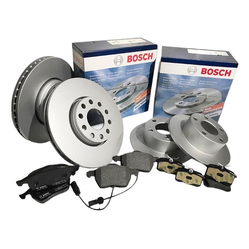 BOSCH BREMSSCHEIBEN + BELÄGE VORNE+HINTEN passend für VW GOLF 7 AUDI A3 8V LEON 