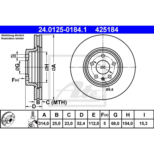 ATE Bremsenset vorne Bremsscheiben + Bremsbeläge für AUDI A4