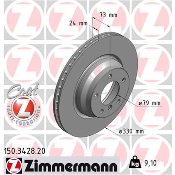 Zimmermann Bremsscheiben + Beläge für BMW 1Er E81/E87 130I 123D vorne + hinten