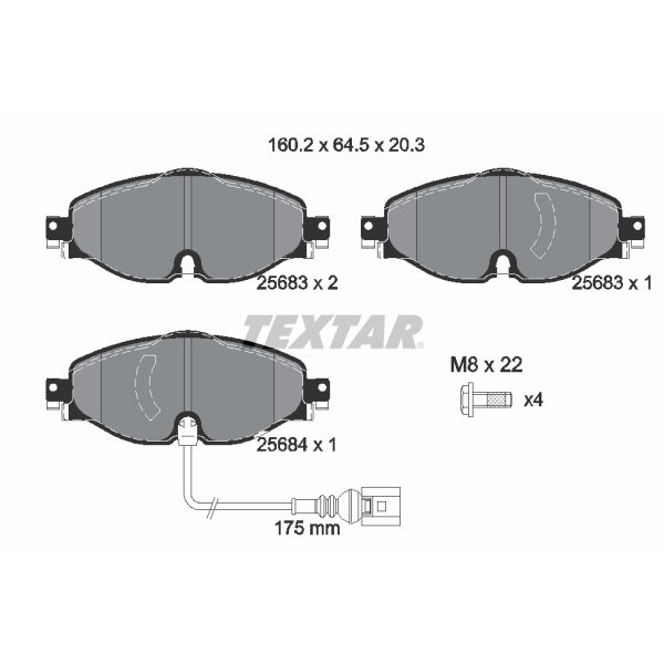 TEXTAR BREMSSCHEIBEN + BELÄGE VORNE VW GOLF 7 AUDI A3 8V LEON OCTAVIA
