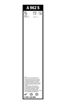 BOSCH Wischblattsatz A962S 3397118962