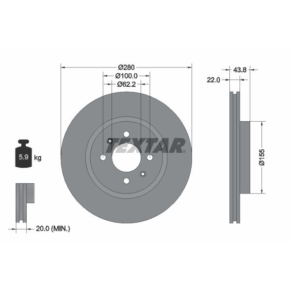Textar Bremsscheiben Beläge Für Hyundai I20 (Gb) 15" Kia Rio 3 (Ub) vorne