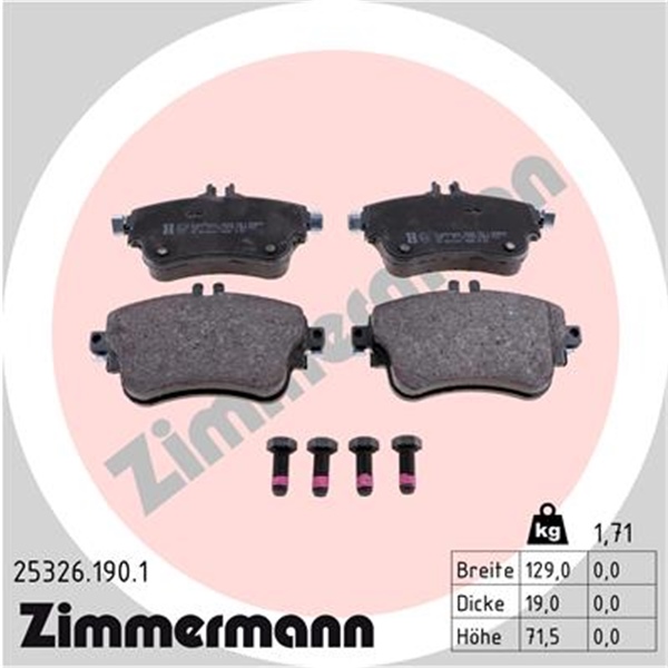 Zimmermann Sport Bremsscheiben Beläge vorne für MERCEDES A-Klasse B-Klasse  