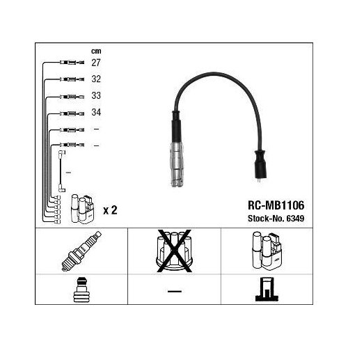 Ngk 6349 Zündleitungssatz für Mercedes Benz Mercedes Benz Mercedes Benz Steyr