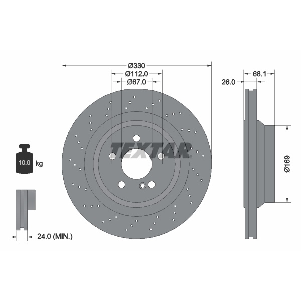 Textar Bremsscheiben Beläge hinten für MERCEDES E-Klasse W211 S211 Cls Amg 55