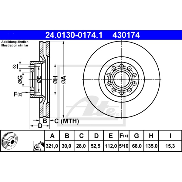 ATE Bremsscheiben Beläge Für Audi A6 4B C5 4.2 / S6 vorne