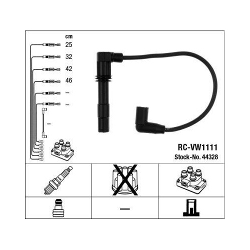 Ngk 44328 Zündleitungssatz für Audi Seat Skoda VW Lamborghini Bentley