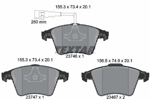 1 Satz Original Textar Bremsbeläge Beläge Bremsbelagsatz 2374602