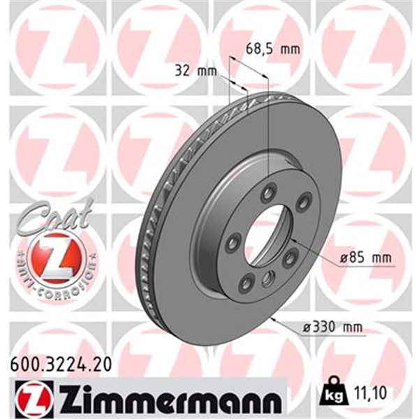 Zimmermann Bremsen  Bremsscheiben Beläge für PORSCHE Cayenne 955 VW Touareg 7L