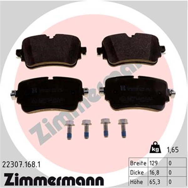 Zimmermann Sport Bremsscheiben Beläge hinten für AUDI Q7 3.0 Tdi Quattro