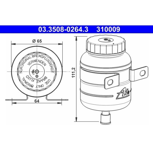 Ate 03.3508-0264.3 Ausgleichsbehälter Bremsflüssigkeit für Hanomag Magirus Deutz