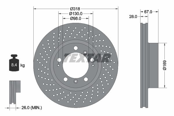 TEXTAR Bremsscheibe 92100007