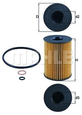 MAHLE/KNECHT Ölfiltereinsatz OX 353/7D  