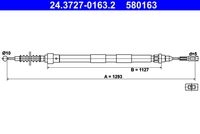 Ate 24.3727-0163.2 Seilzug Feststellbremse Hinten für Ford Seat Vag