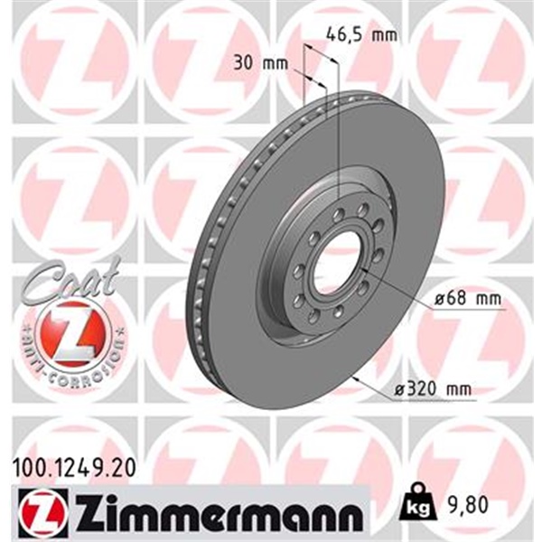 Zimmermann Bremsscheiben + Beläge für AUDI A6 4B C5 Pr-1Lg/1La vorne