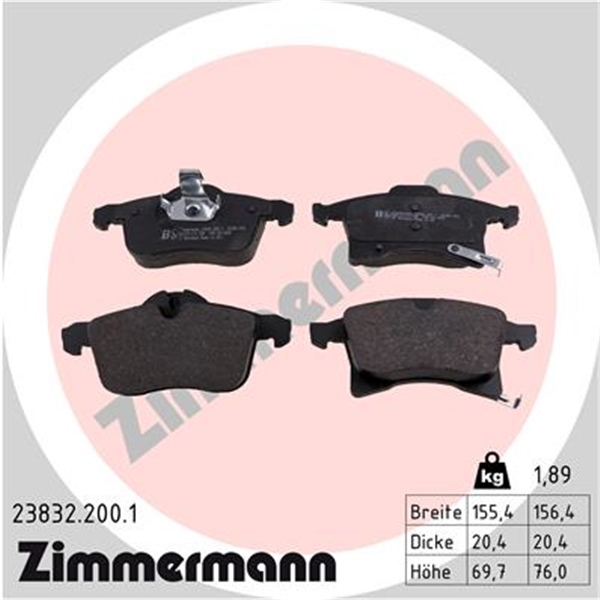 Zimmermann Bremsenset vorne  hinten Bremsscheiben  Bremsbeläge für OPEL Zafira B