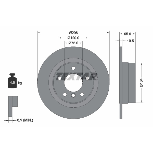 Textar Bremsensatz Bremsscheiben Beläge + Wk für BMW 3Er hinten Ø296mm