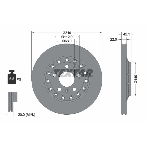 Textar Bremsscheiben 310Mm Beläge hinten Audi A8 4E Für Pr-Nr. 1Kw