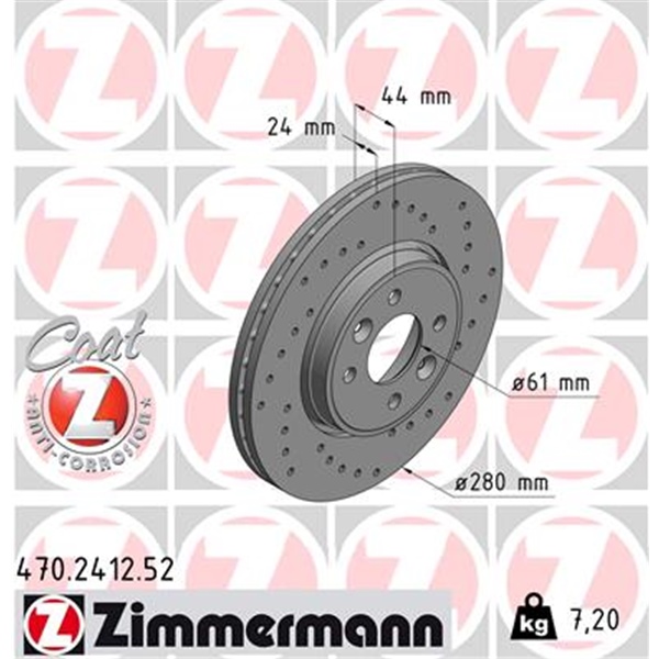 Zimmermann Sport Bremsscheiben 280mm Beläge vorne für RENAULT Megane 2  Scenic 2
