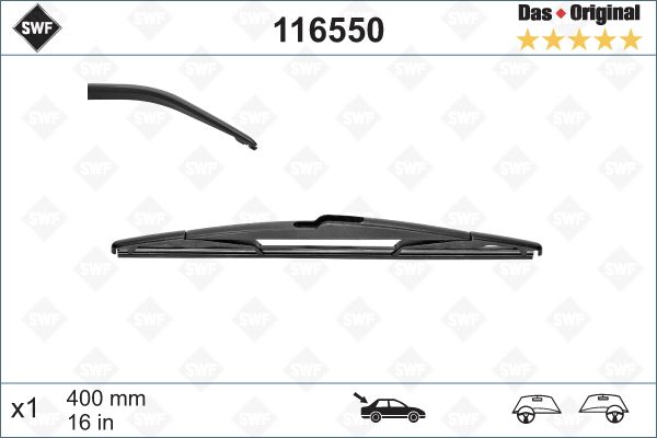 Swf 116550 Wischblatt Hinten für Citroën Opel Renault Vauxhall DS