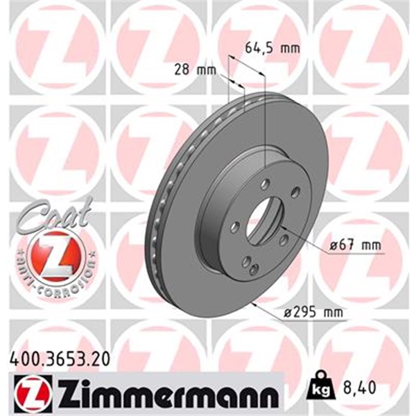 Zimmermann Bremsscheiben Beläge vorne hinten für MERCEDES C 220 Cdi T Avantgarde