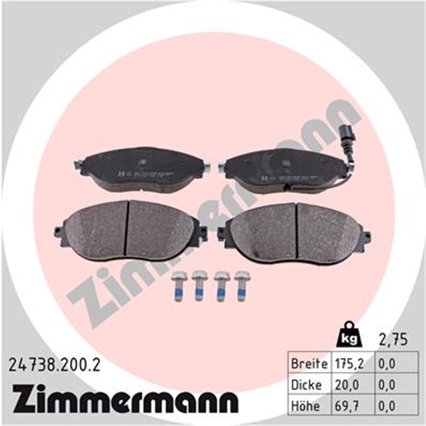Zimmermann Sport Bremsscheiben+Beläge vorne+hinten für AUDI S3 8V Golf 7 Gti R
