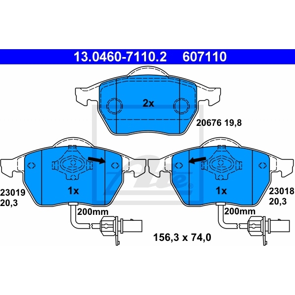 ATE BREMSEN SET 2 BREMSSCHEIBEN POWER DISC 4 BREMSBELÄGE VORNE VW PASSAT 3B6 