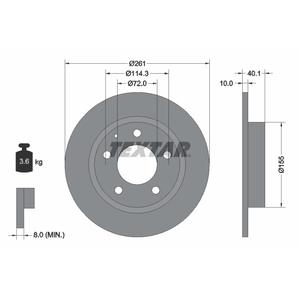 Textar Bremsscheiben Beläge hinten für FORD Probe 2 MAZDA 626 Ge Mx6 Mx-6 Xedos