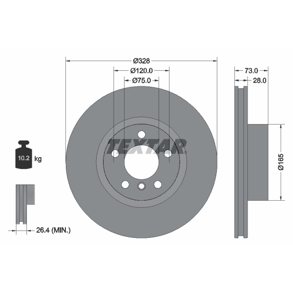 Textar Bremsscheiben + Beläge vorne für BMW X3 F25 + X4 F26