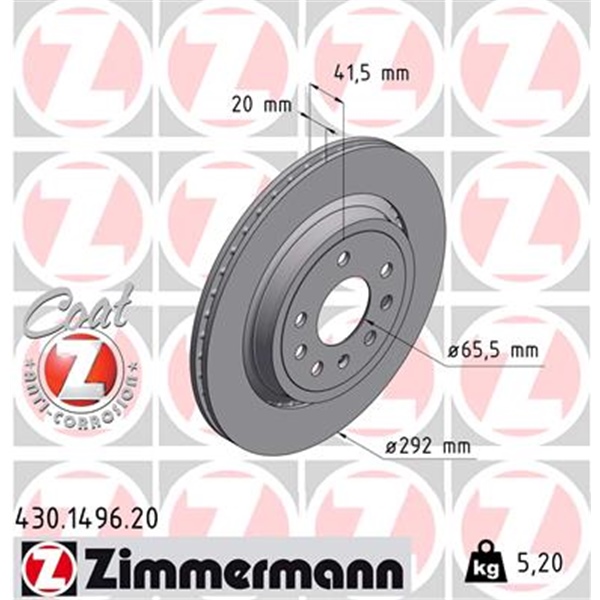 Zimmermann Bremsscheiben+Beläge vorne+hinten für OPEL Signum Vectra C 2.8V6 Opc